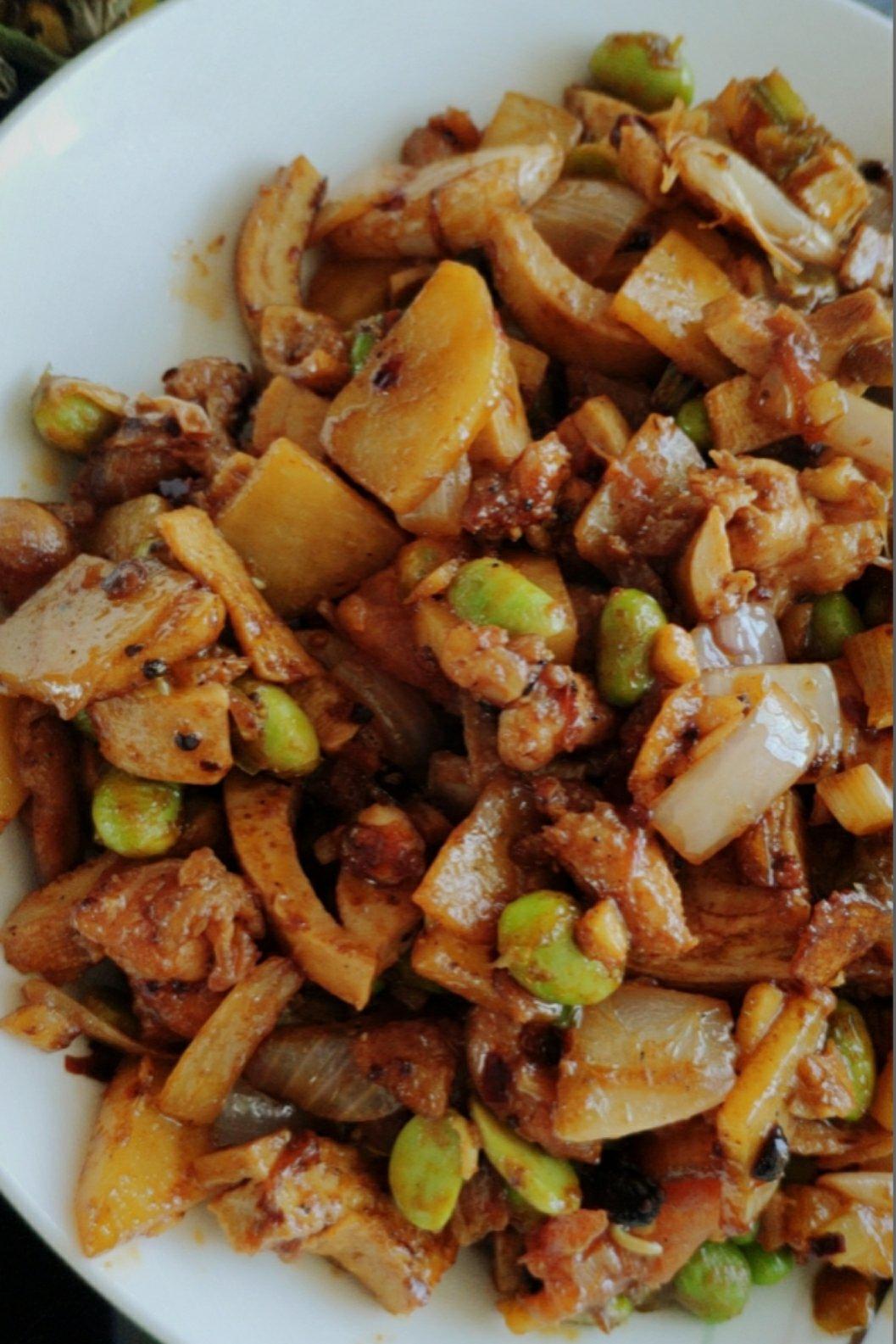 金玉满堂--玉米冬豆胡萝卜丁火腿大杂烩