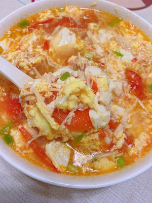 【瘦身又美味】西红柿金针菇豆腐汤的做法 步骤9