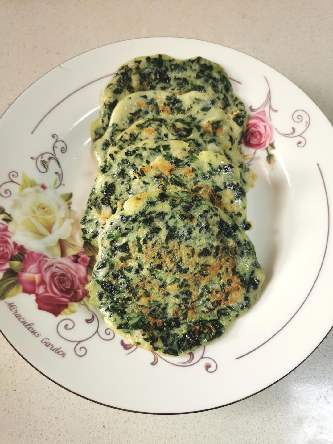 菠菜虾仁饼(可当一岁宝宝辅食)