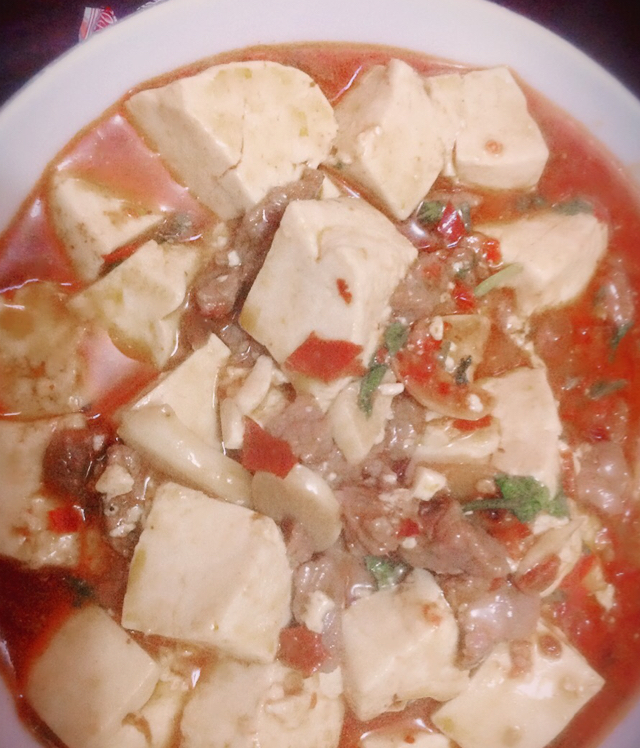 牛肉末烧豆腐