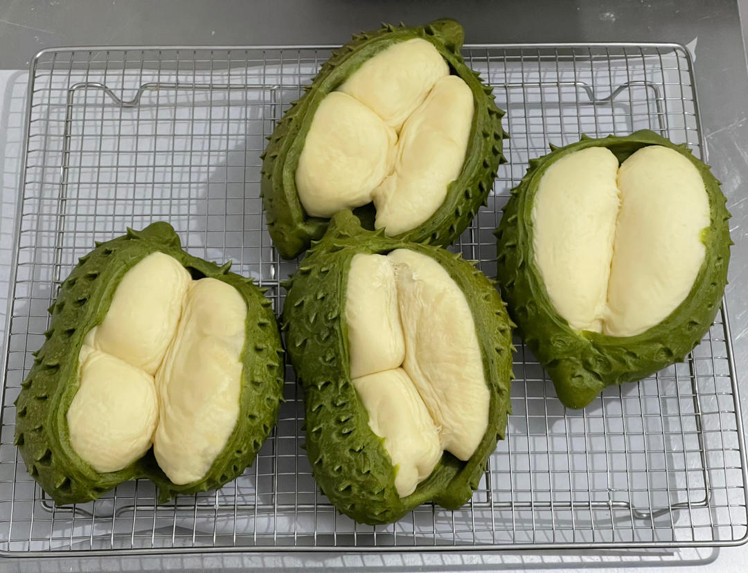 榴莲软欧包～～教你做逼真的大榴莲