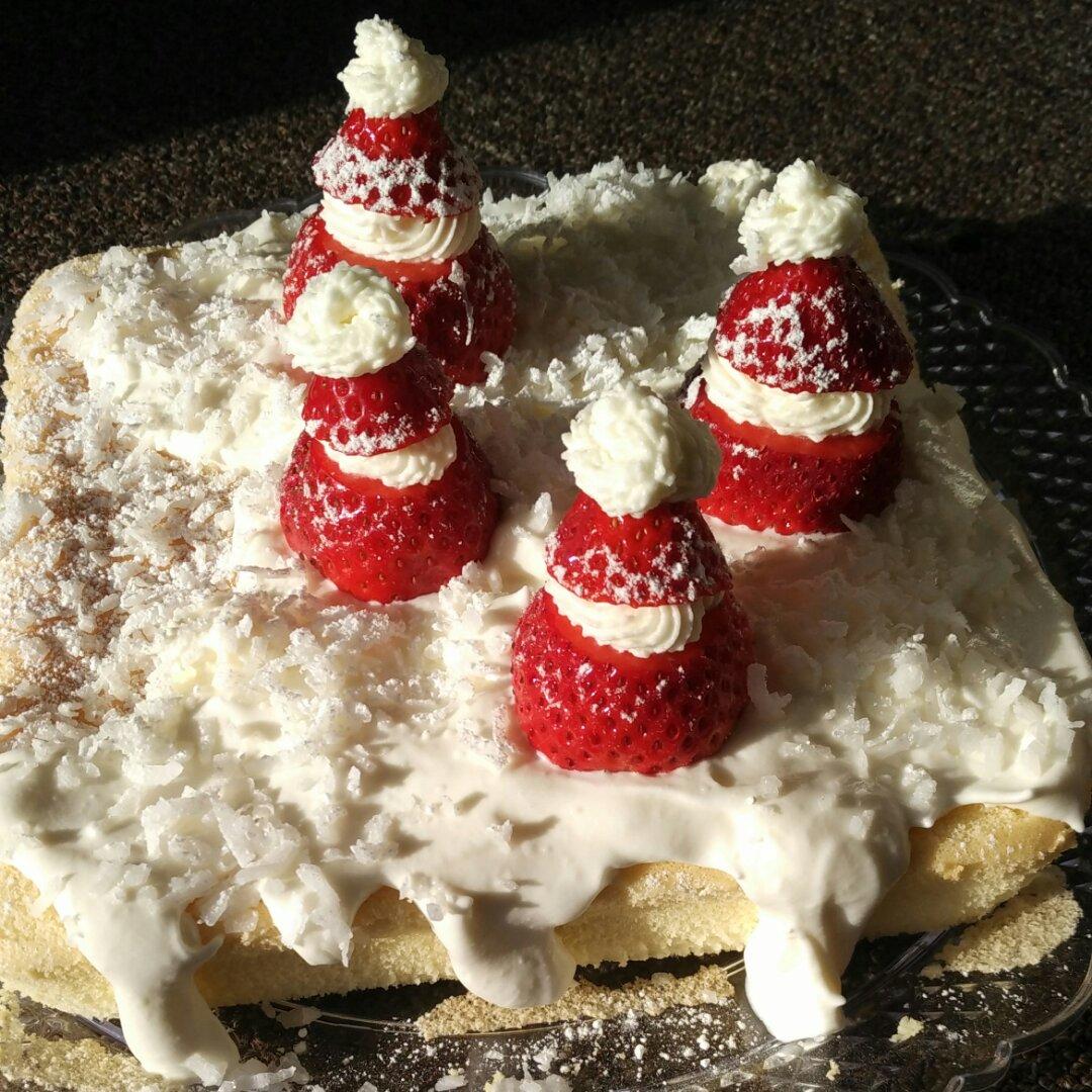 圣诞草莓雪人裸蛋糕～超简单懒人版