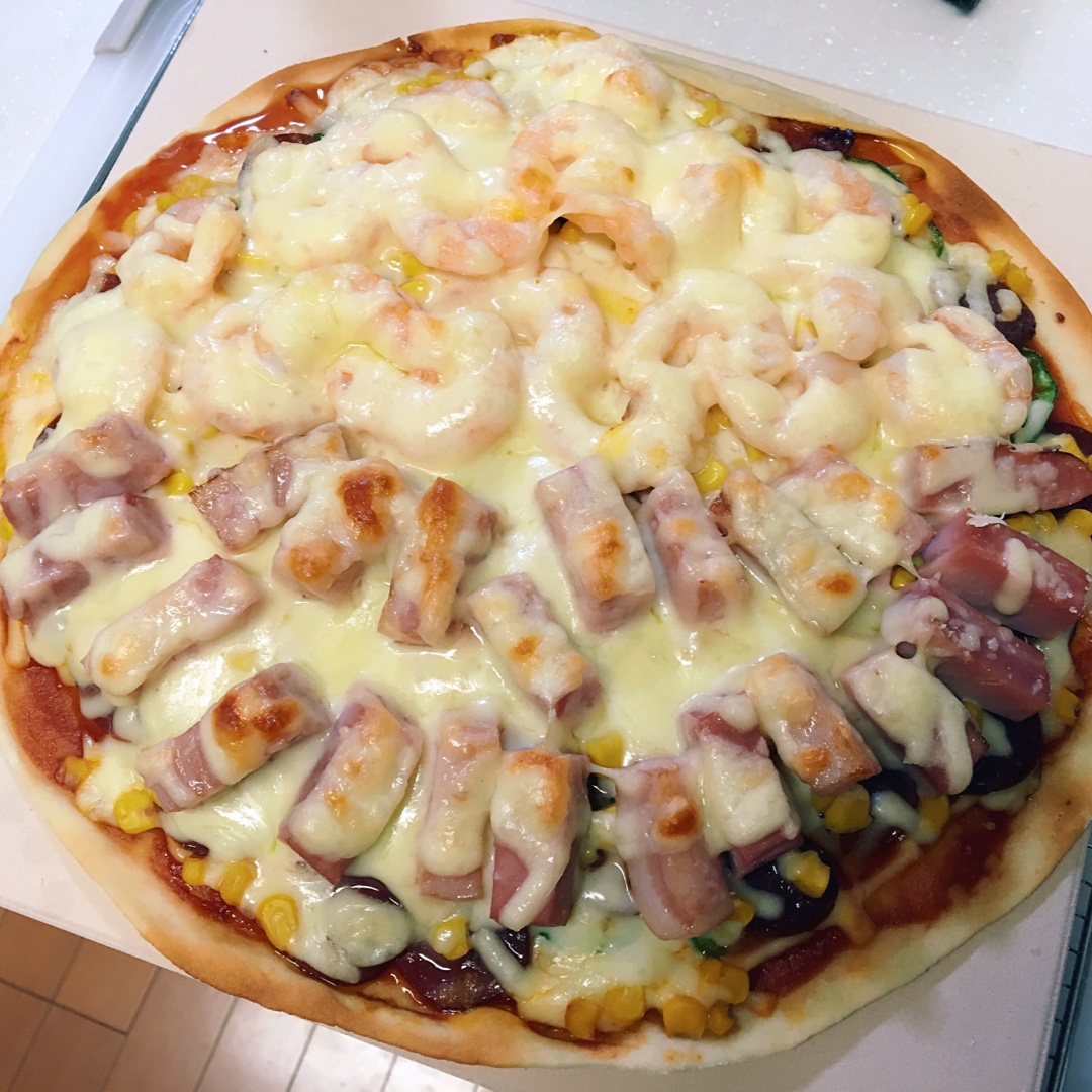 鲜虾培根薄披萨—海氏烤箱定制