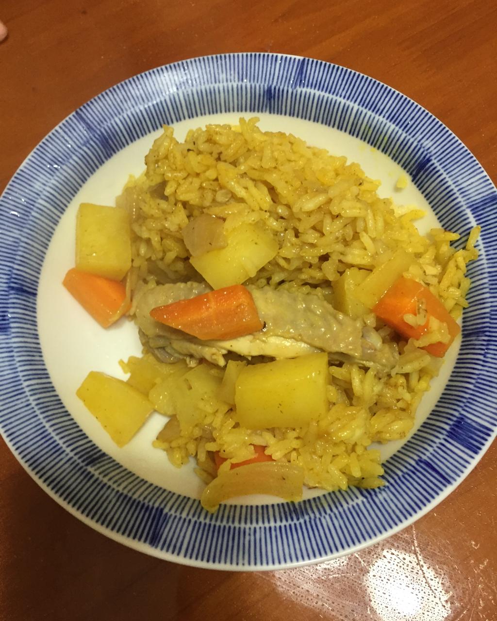 咖喱鸡翅焖饭
