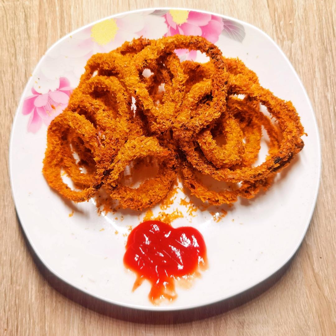 懒人版空气炸锅版洋葱圈