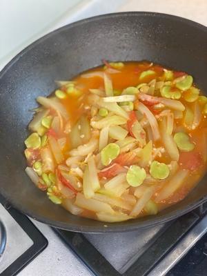 宁波小歪的夏天下饭- 番茄夜开花豆瓣扁尖汤的做法 步骤7