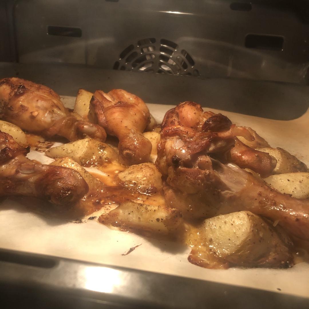 【北鼎烤箱食谱】无油喷香脆皮烤鸡腿儿【美味减脂餐】