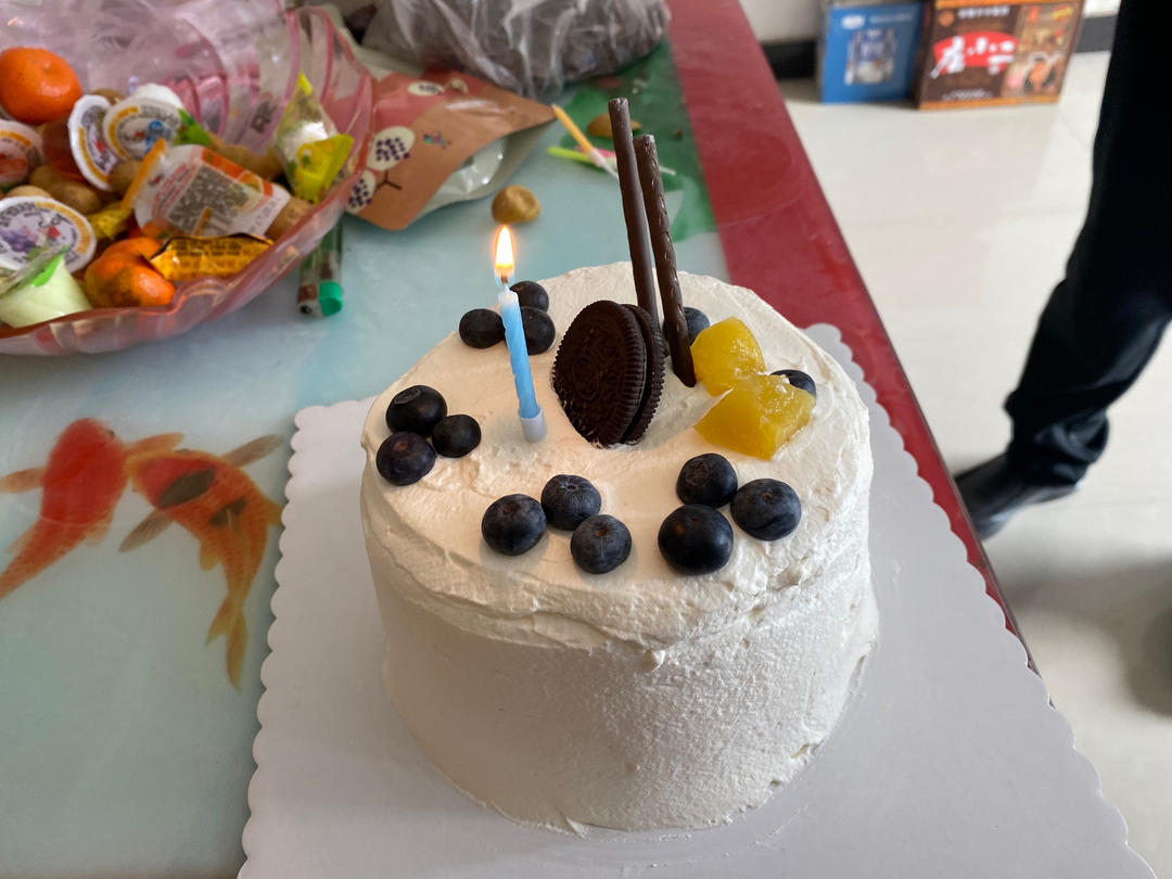 6寸基础版戚风蛋糕胚（附上我做的黄金果生日蛋糕）