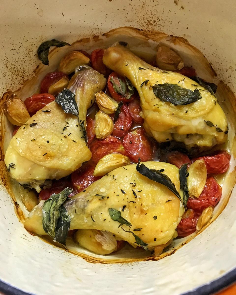 番茄罗勒烤鸡腿（杰米奥利弗的方子）