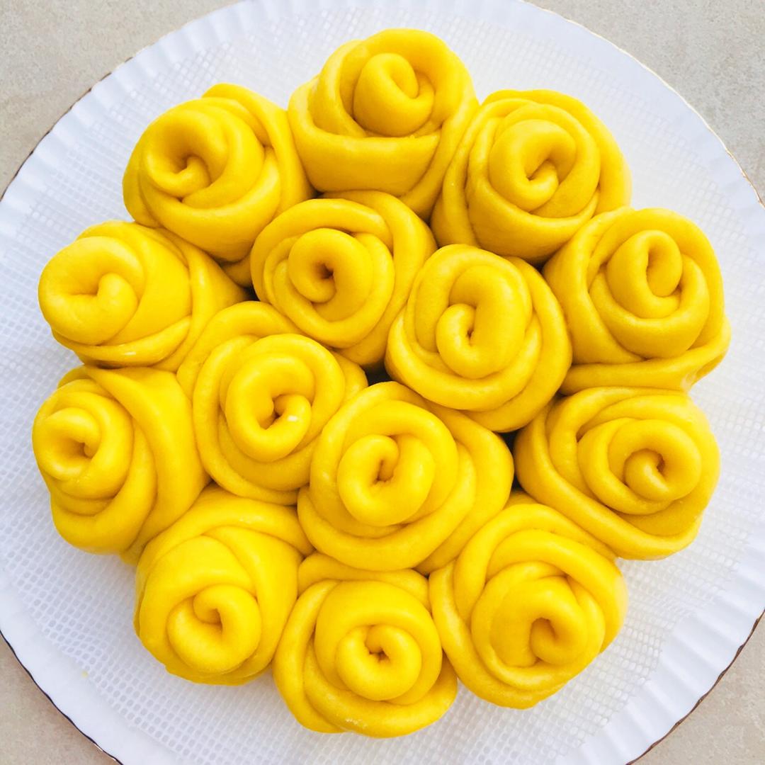 黄玫瑰馒头（一次发酵）