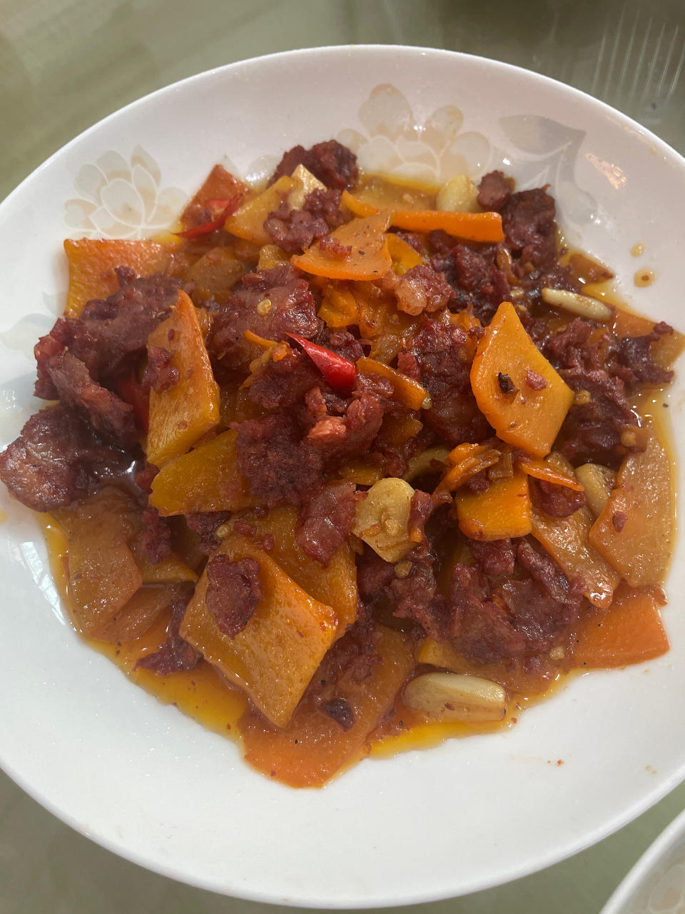 南瓜炒腊肠