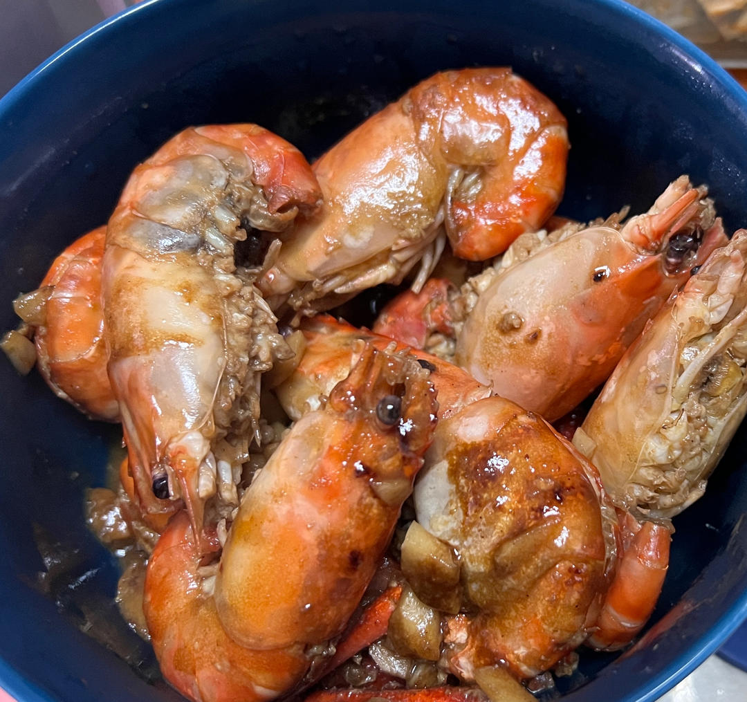 芥末蒜蓉罗氏虾