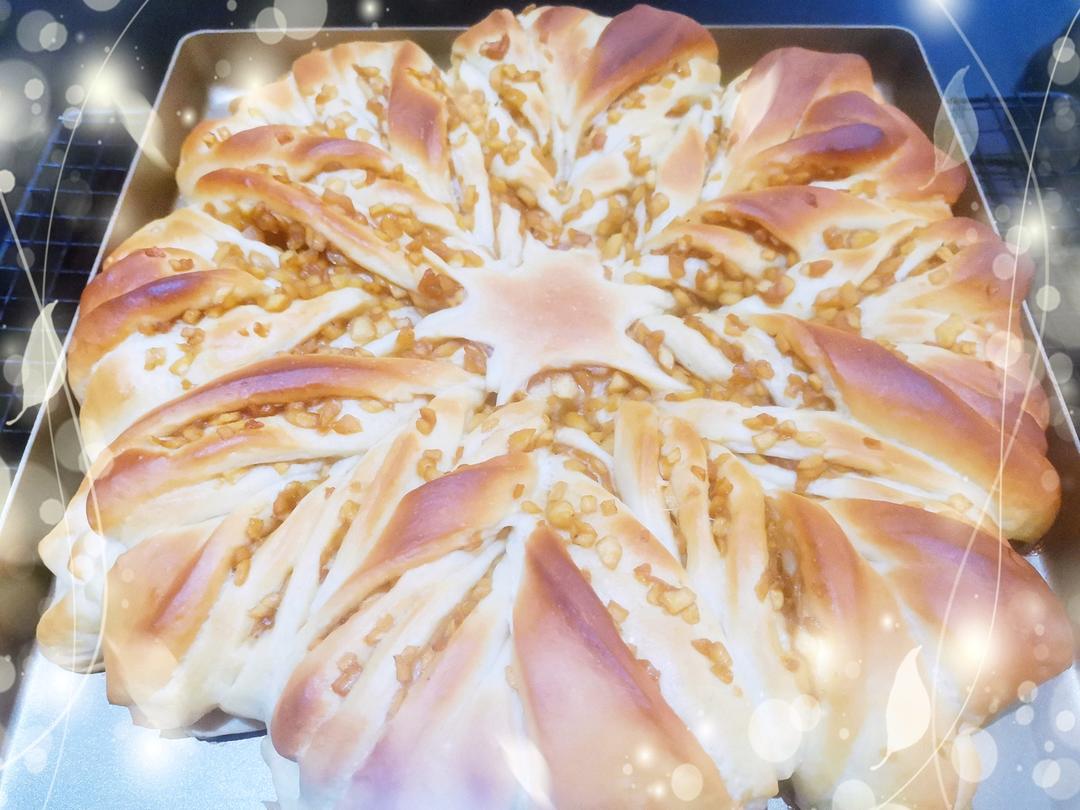 一次发酵就非常好吃的肉桂红糖苹果馅雪花面包