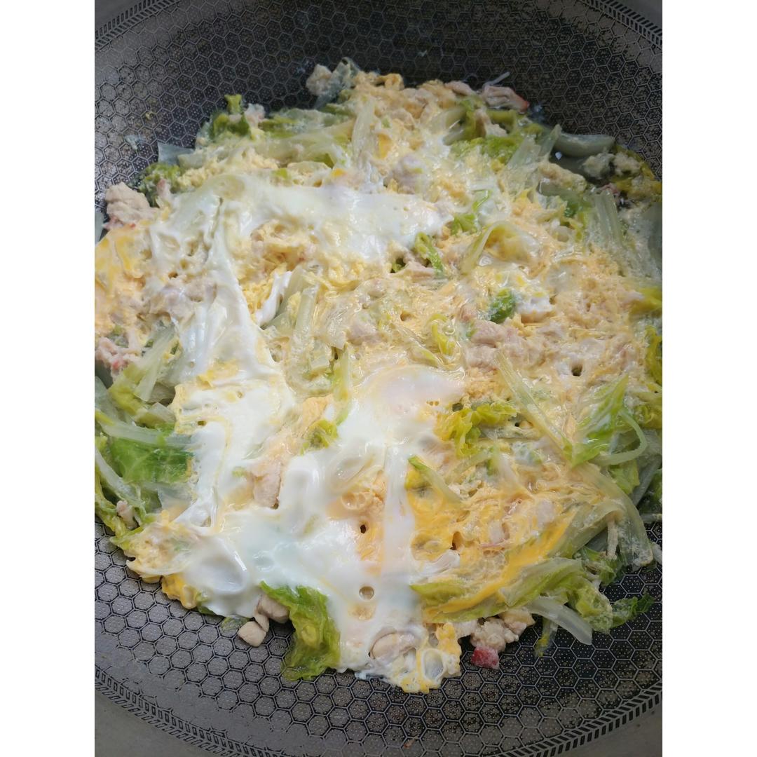素赛螃蟹----干贝白菜滑蛋