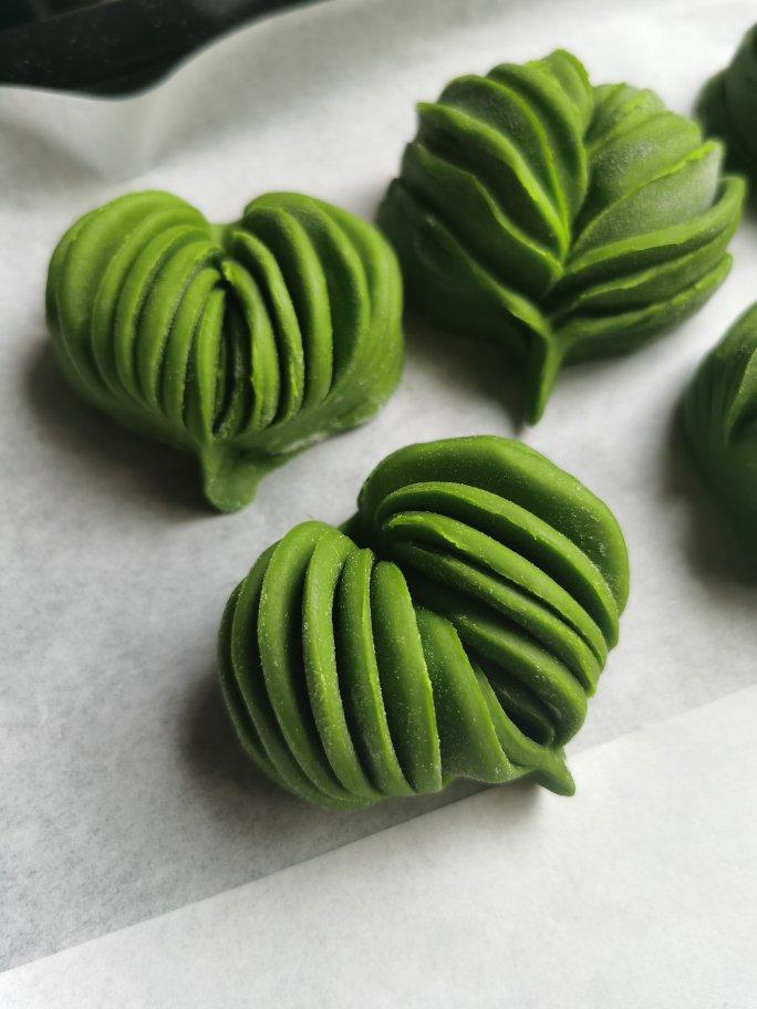 菠菜汁心形馒头 花卷（一次性发酵超治愈）