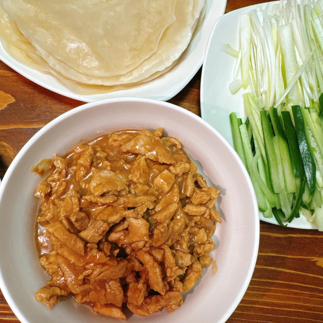 学做京酱肉丝，带饼的