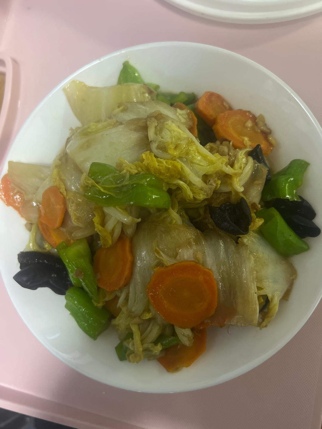 醋溜白菜片炒木耳