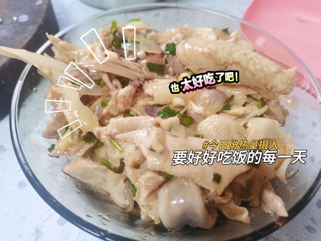 三步做成手撕葱油鸡腿肉