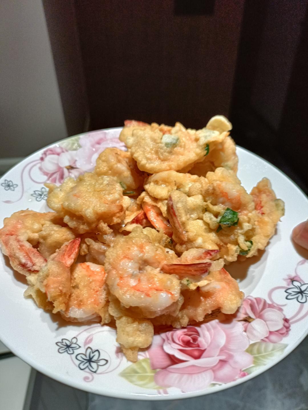 第一次做葱香虾仁，好吃到舔手指‼️