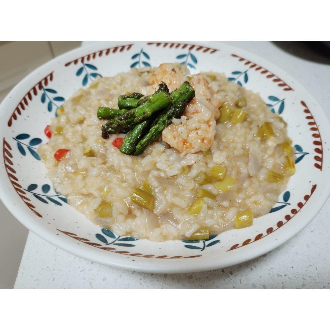 超好吃正宗意式鲜虾芦笋烩饭