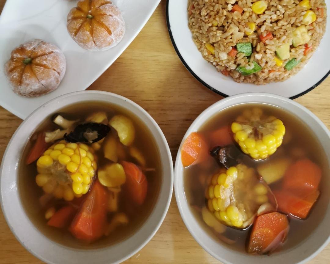 秋季素食•栗子素物温补汤养生汤电饭煲汤