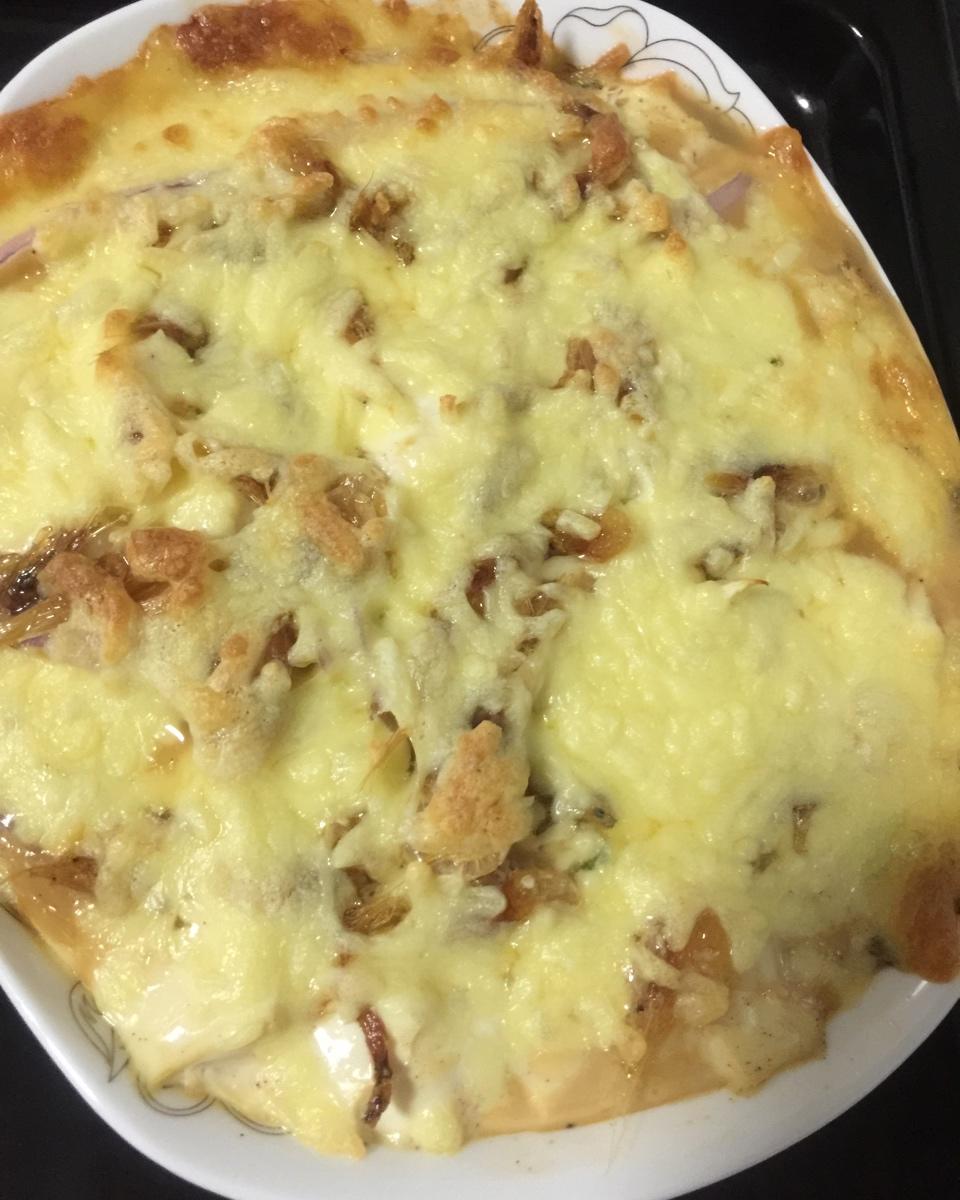 虾皮芝士焗豆腐（高蛋白快手早餐）