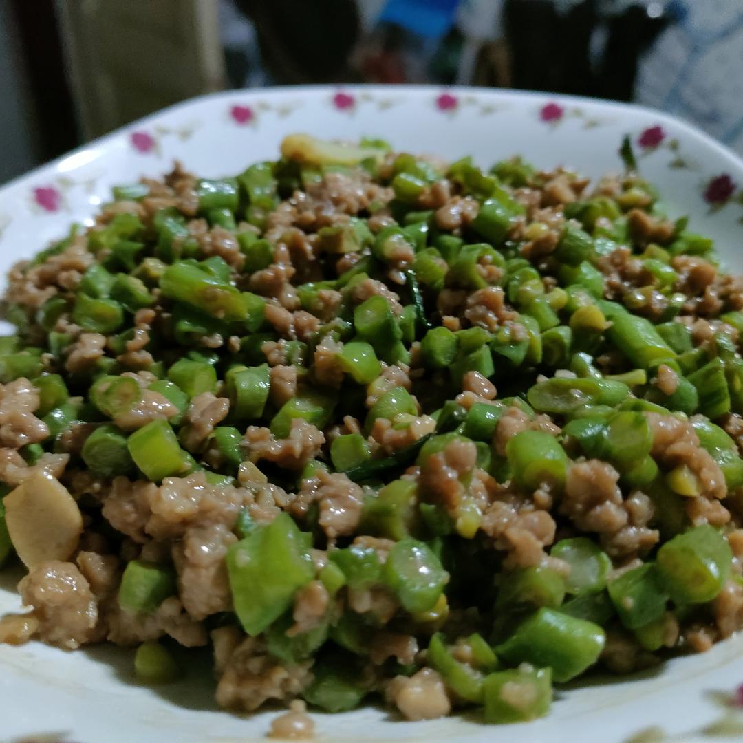 肉沫豆角下饭菜