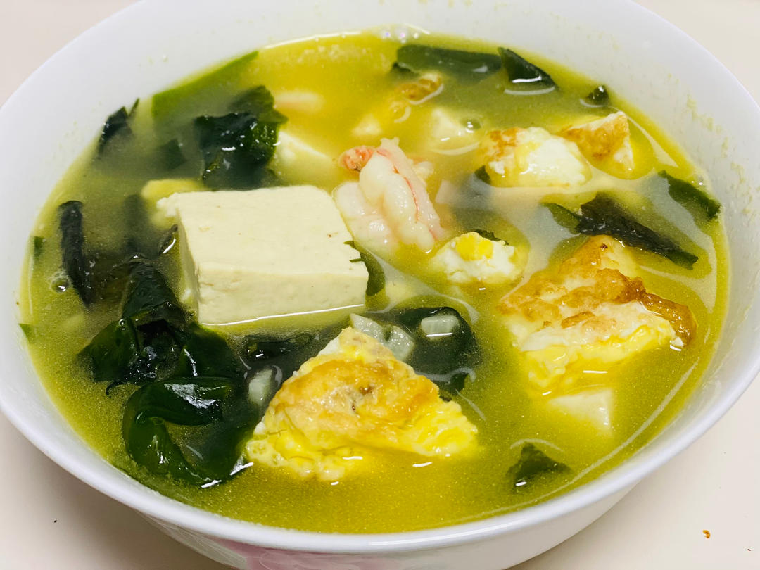 孩子增高汤 | 虾仁豆腐裙带菜汤