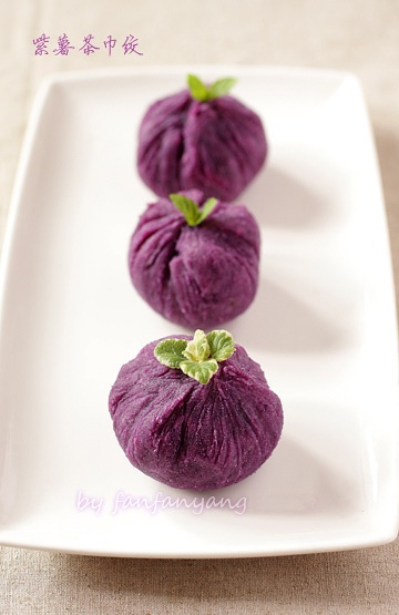 双色紫薯茶巾绞