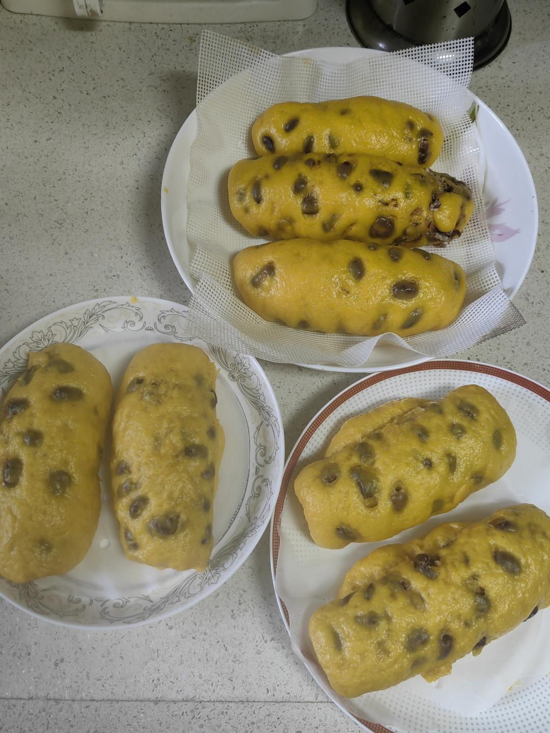 美味南瓜红豆卷，好看又好吃