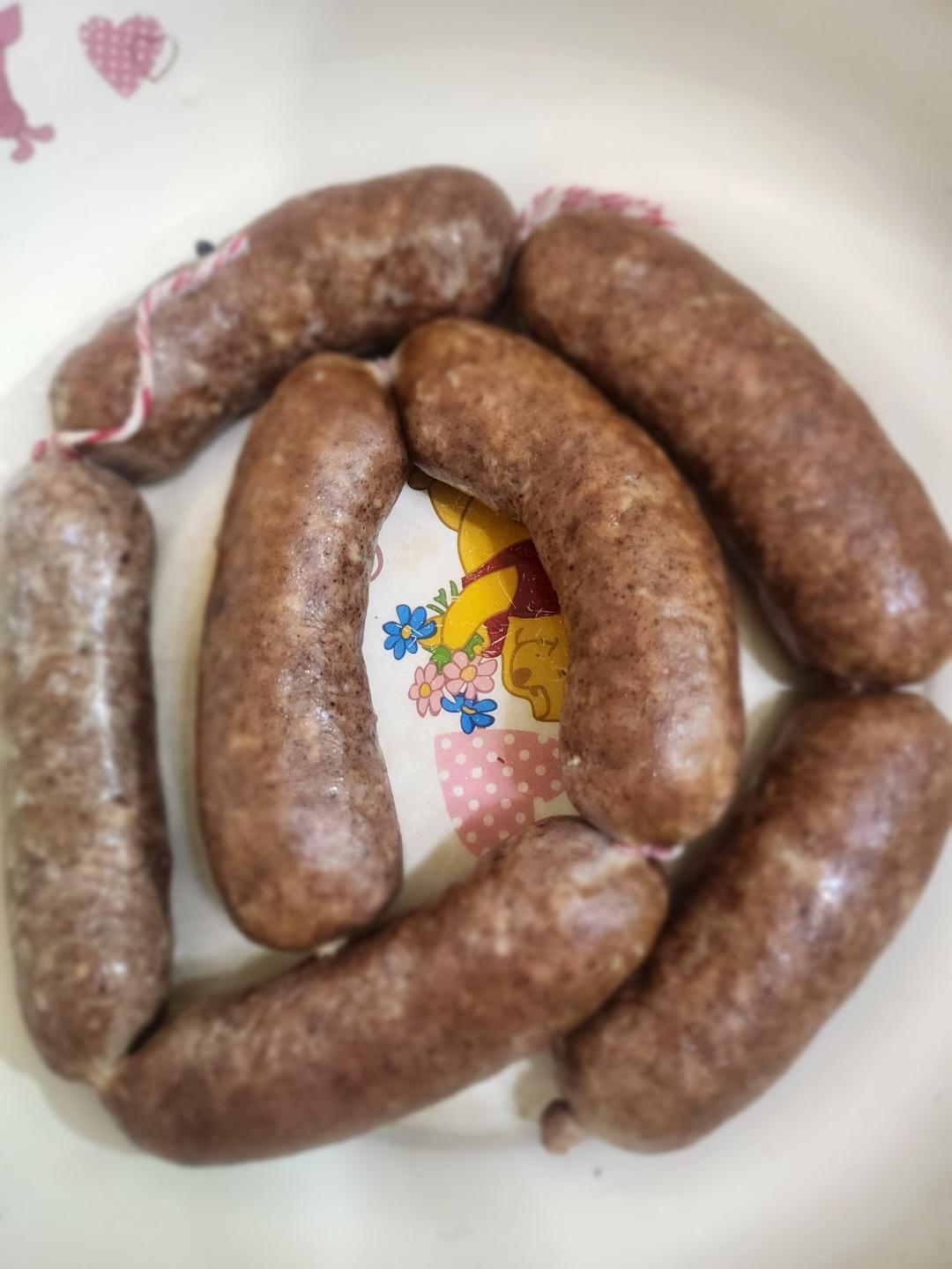 烤肠（自制脆皮肠，黑胡椒口味）