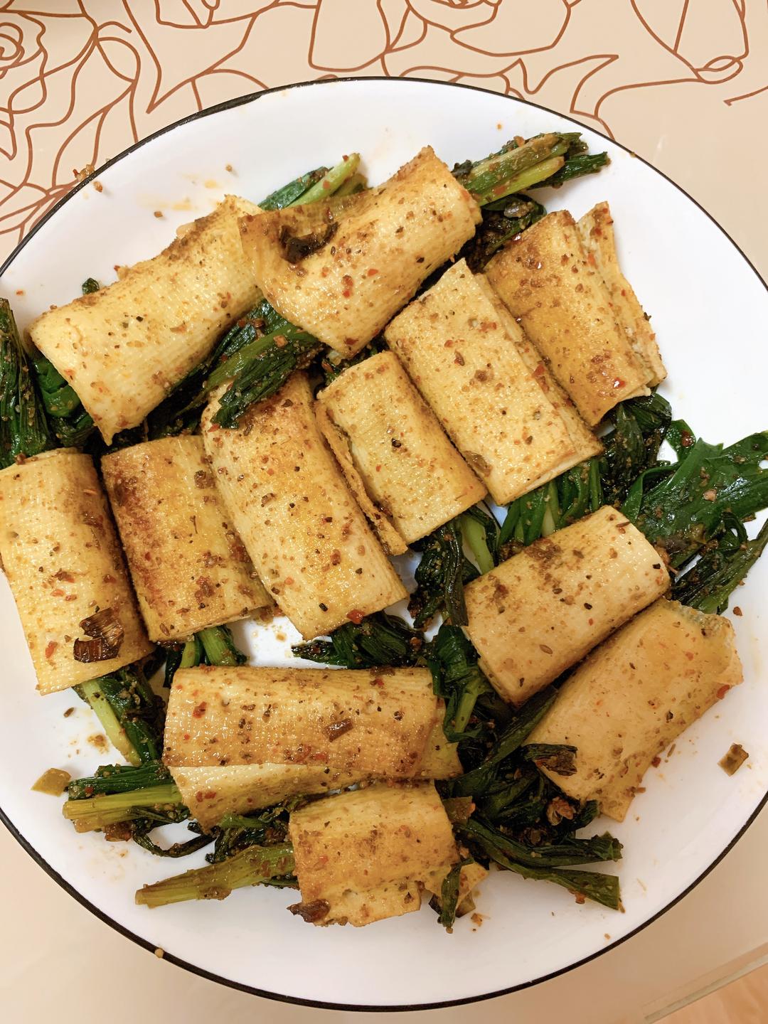 烧烤味儿的韭菜千张卷(电饭锅版)的做法