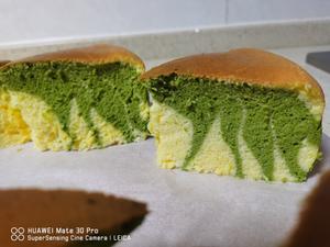 电饭锅版抹茶酸奶双色斑马纹戚风蛋糕的做法 步骤14