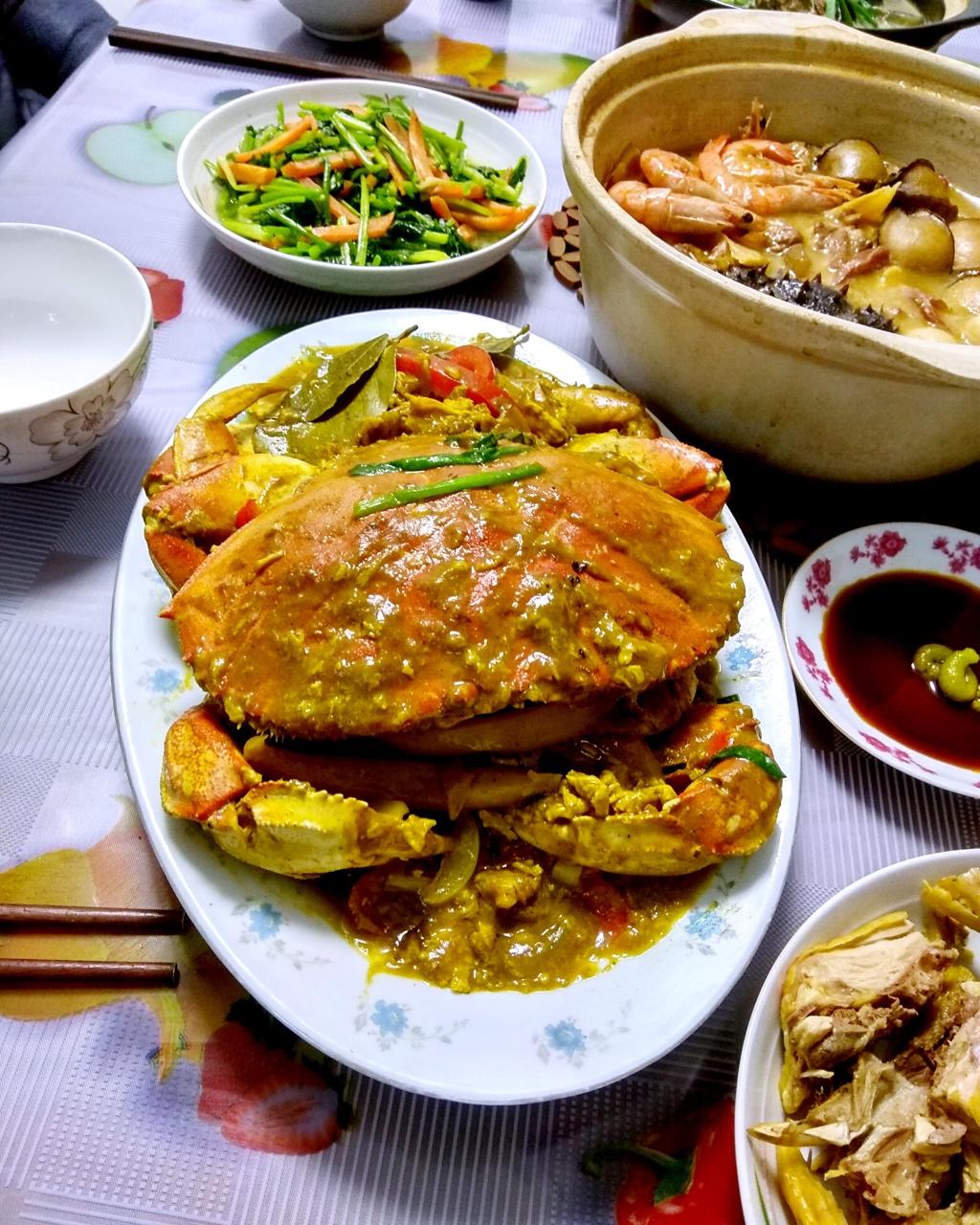 咖喱炒英国黄金面包蟹【主食-海鲜-面包蟹】