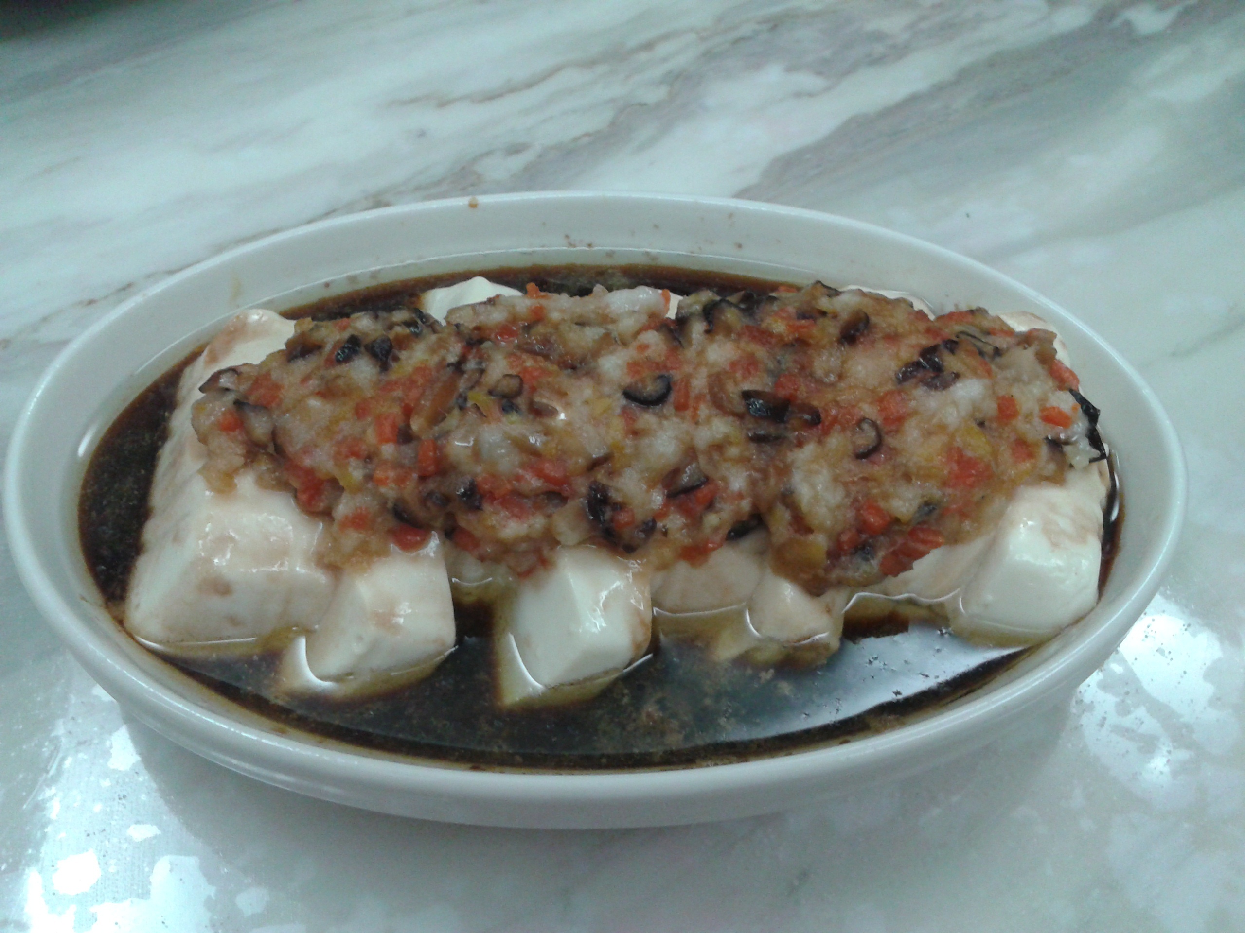 龙利香菇蒸豆腐