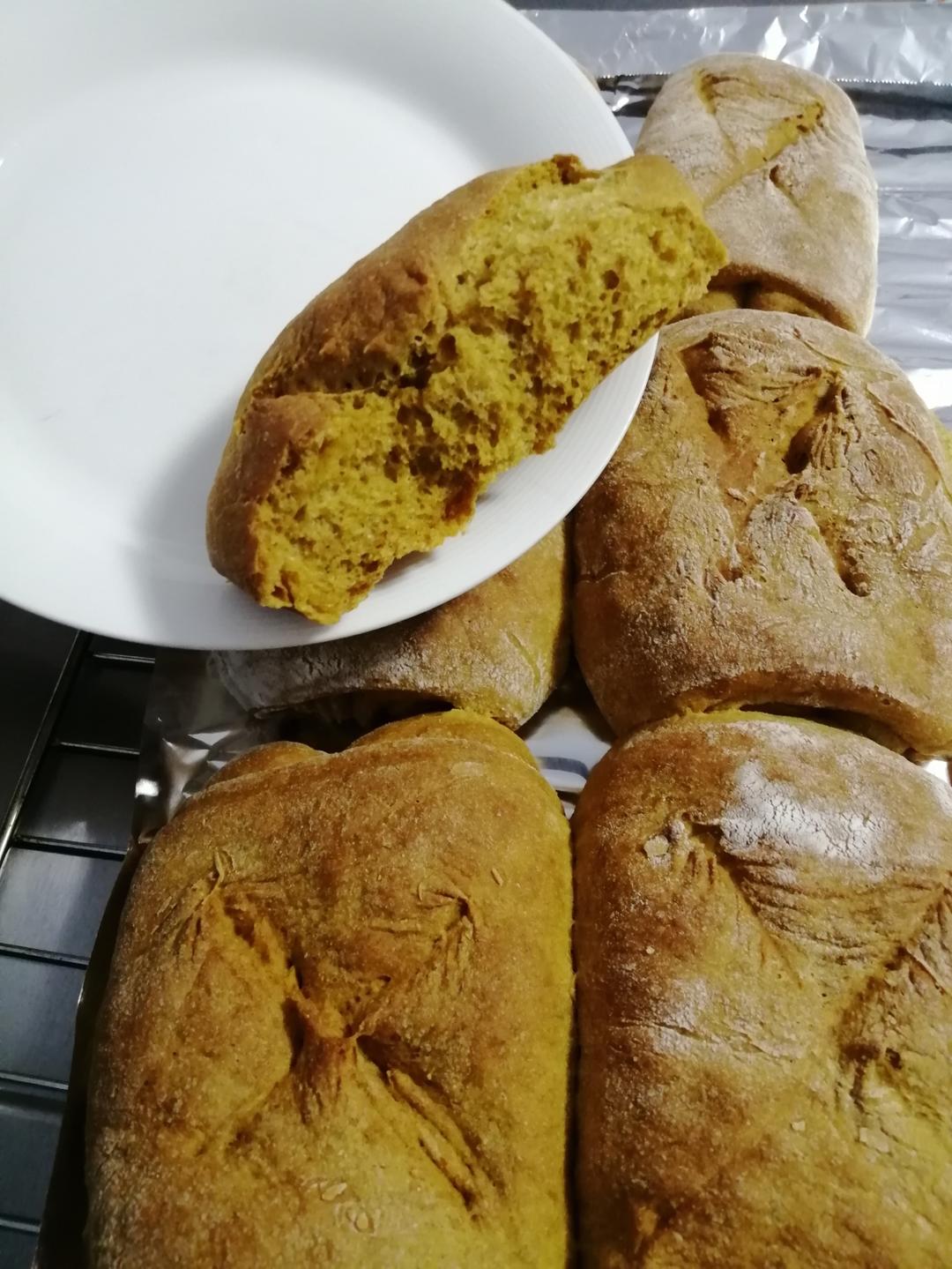 一次发酵低糖无油南瓜面包