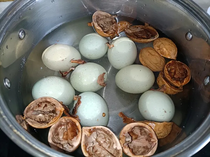 核桃壳煮鸡蛋