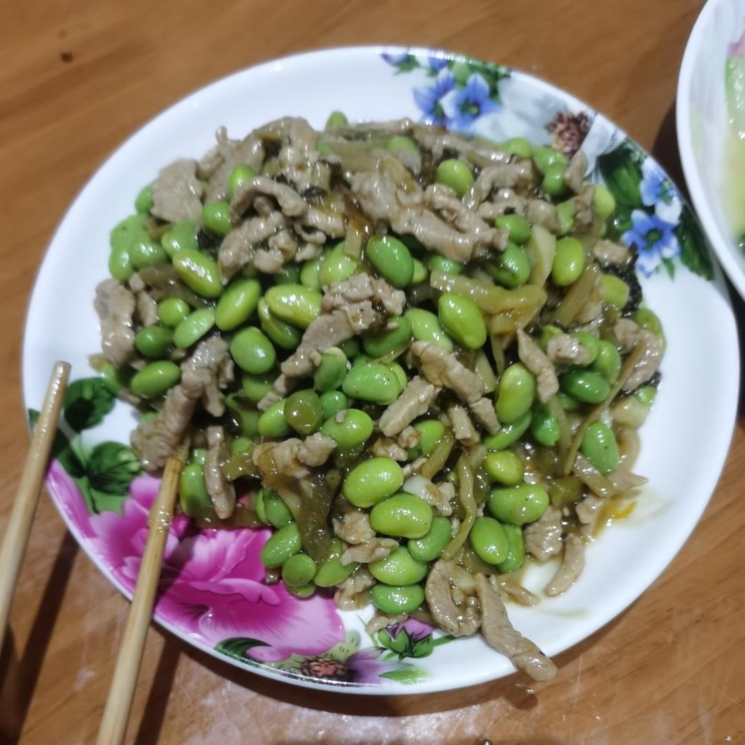 毛豆炒肉