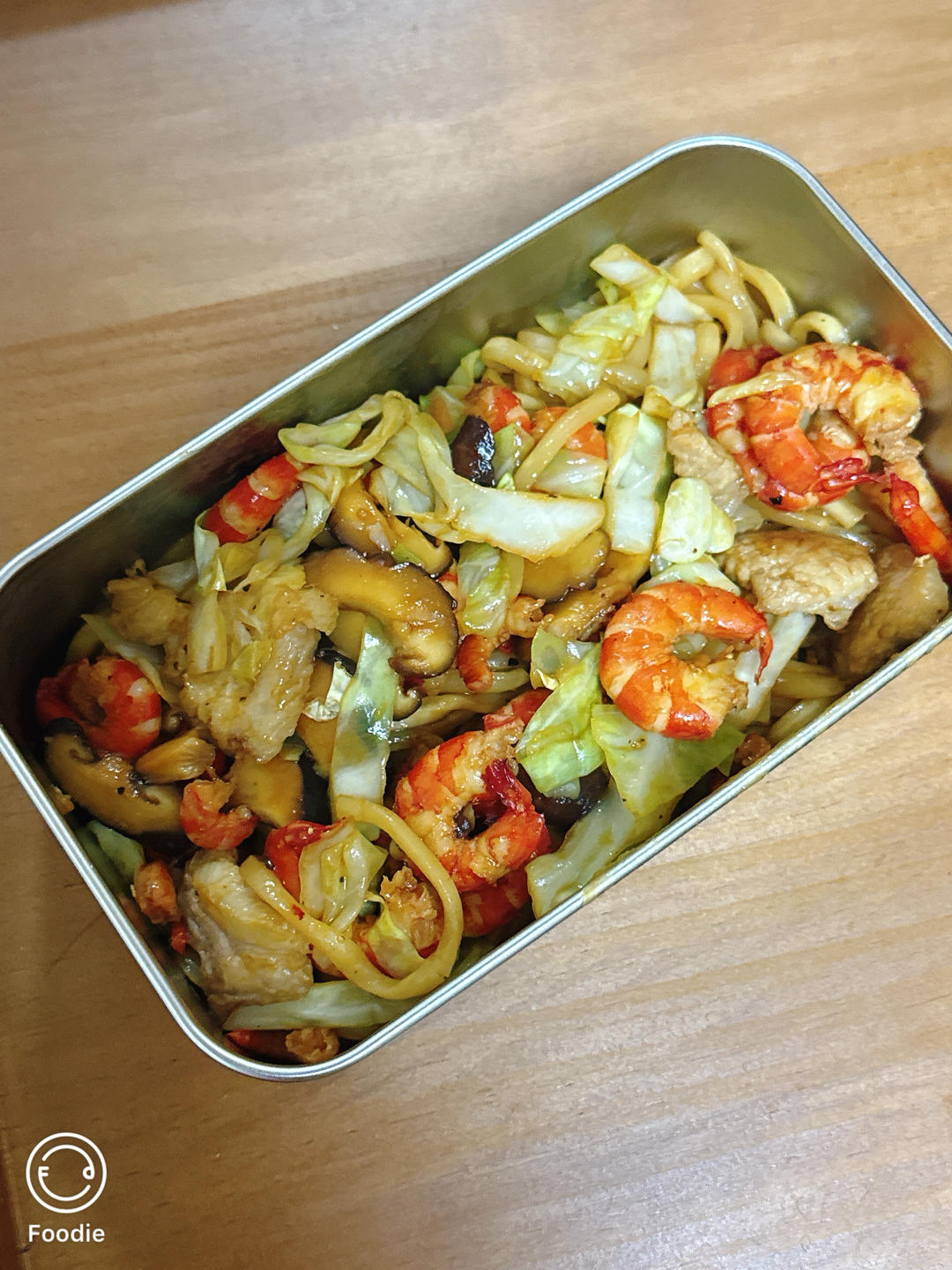 虾仁炒乌冬面～酱汁浓郁，瞬间光盘