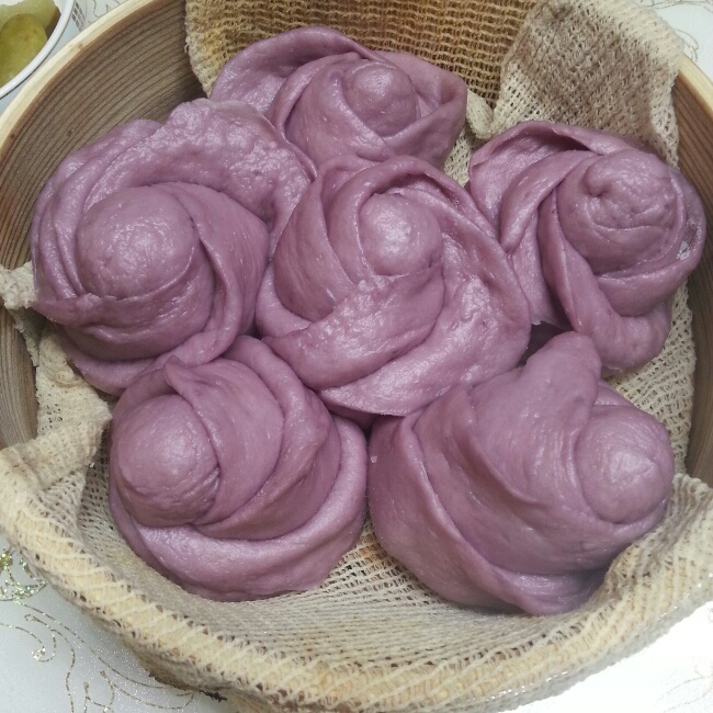 紫薯玫瑰馒头