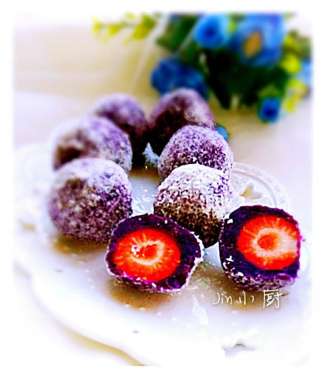 草莓紫薯球！的做法