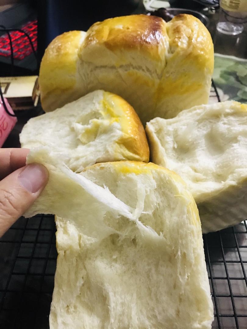 一次发酵❗️手撕吐司面包，柔软拉丝～