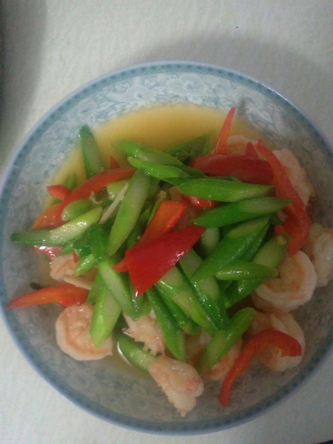 芦笋炒虾仁