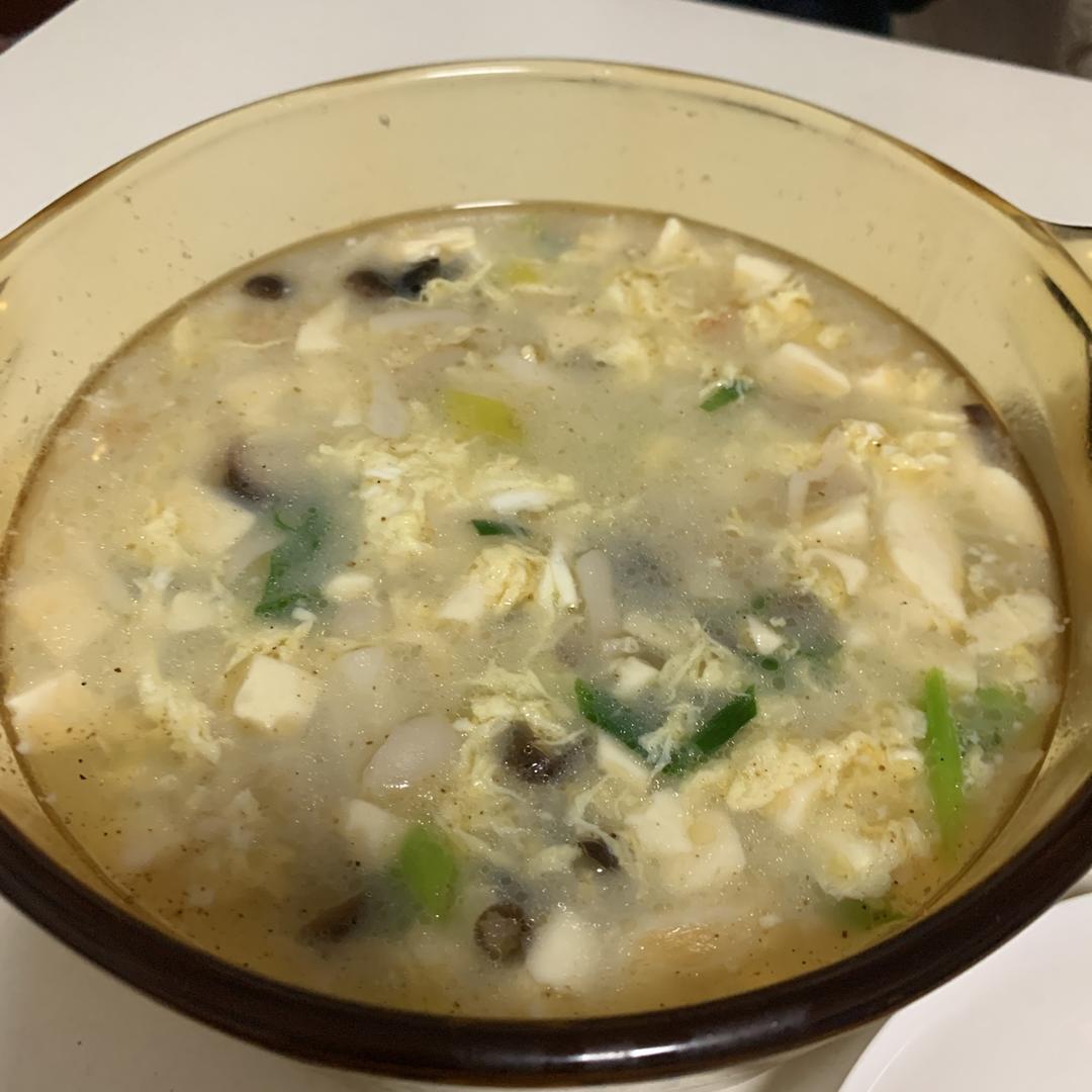 低卡减脂汤🔥菌菇豆腐鸡蛋汤❗️