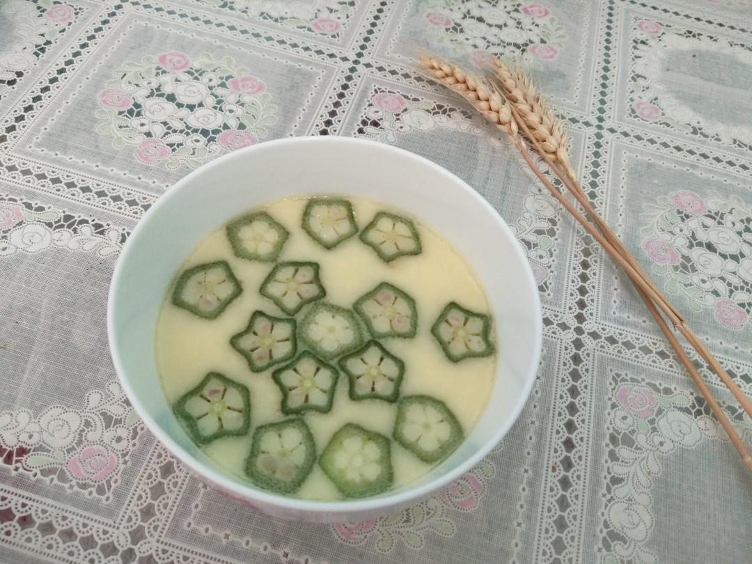 秋葵鸡蛋羹