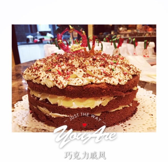 过个萌萌的圣诞节——圣诞欢乐巧克力裸蛋糕