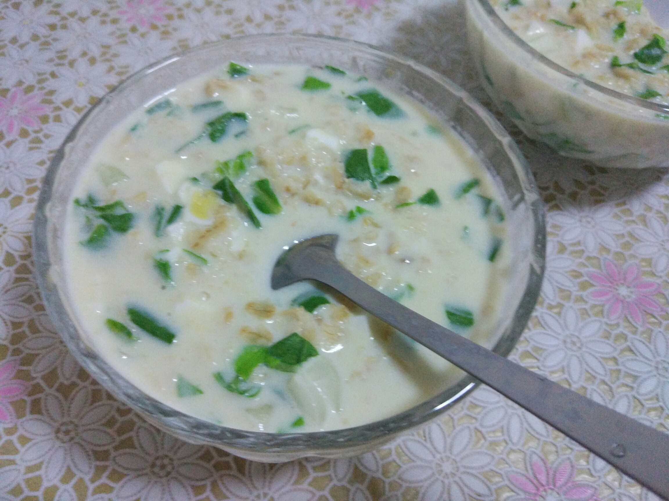 咸鸭蛋牛奶蔬菜燕麦粥的做法