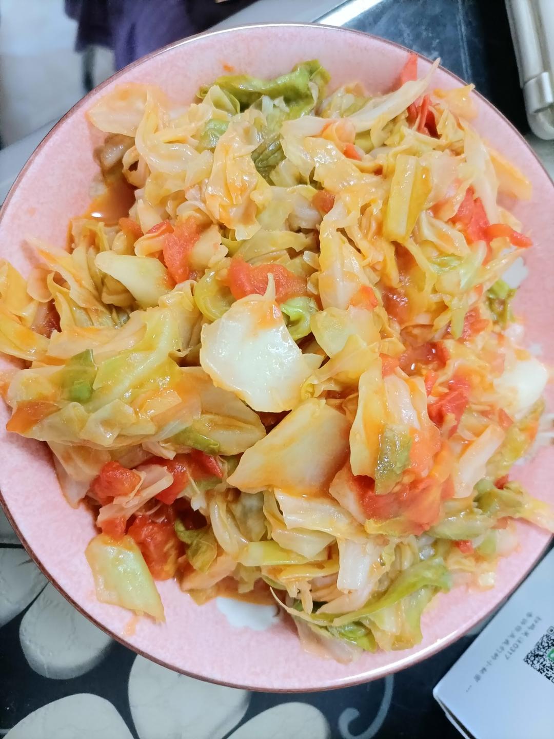 巨巨巨好吃的旧菜新做—西红柿炒圆白菜