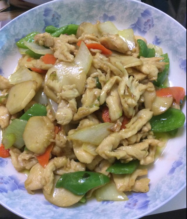 胡萝卜炒杏鲍菇