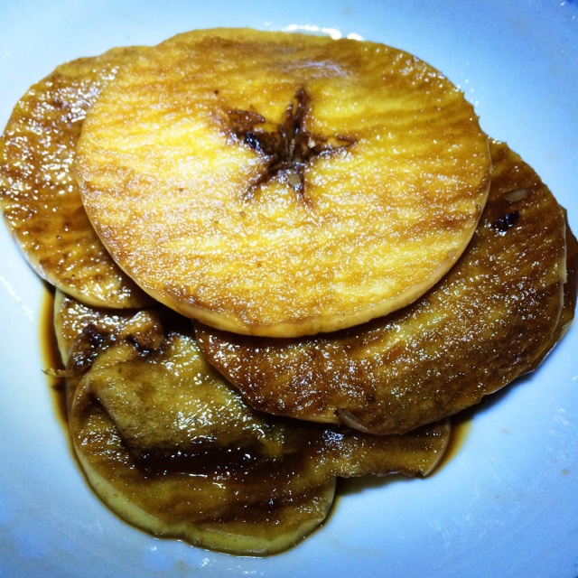 飞鸿入雪泥做的红糖煎苹果